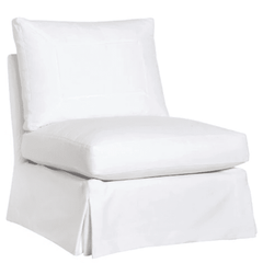 St. Bart's Armless Slipcovered Swivel Chair - Our Boat House