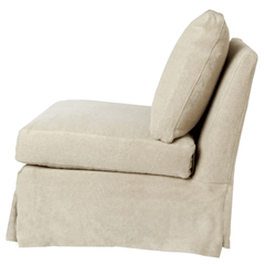 St. Bart's Armless Slipcovered Swivel Chair - Our Boat House