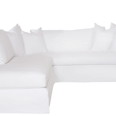 St. Bart's Slipcovered 100in x 72 in Sectional w/ LAF Lounge - Bumper - Our Boat House