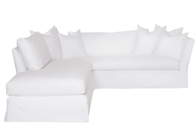 St. Bart's Slipcovered 100in x 72 in Sectional w/ LAF Lounge - Bumper - Our Boat House