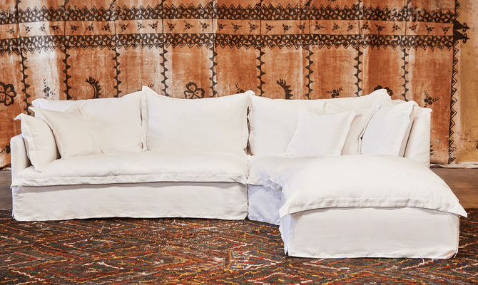St. Lucia 3pc Slipcovered Sectional w/LAF Sofa - Our Boat House