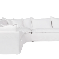 St. Lucia 3pc Two - Arm Slipcovered Sectional - Our Boat House
