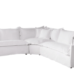 St. Lucia 3pc Two - Arm Slipcovered Sectional - Our Boat House