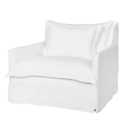 St. Lucia 42in Chair & Half with Ottoman - Showroom Sample Slipcover in Logan Mist - Our Boat House