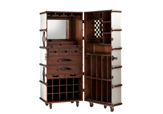 Stateroom Mobile Bar Trunk - Ivory - Our Boat House