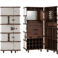 Stateroom Mobile Bar Trunk - Ivory - Our Boat House
