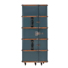 Stateroom Mobile Bar Trunk - Petrol Blue - Our Boat House
