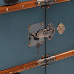 Stateroom Mobile Bar Trunk - Petrol Blue - Our Boat House