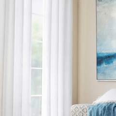 Stone Washed Linen Panel - White - Our Boat House