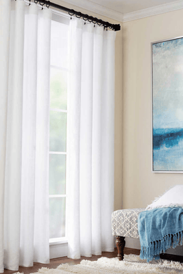Stone Washed Linen Panel - White - Our Boat House