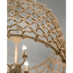 Tahiti Abaca Rope Drum Chandelier - Our Boat House