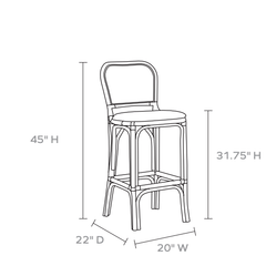 Tatum Woven Rattan Bar Stool - Our Boat House