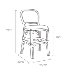 Tatum Woven Rattan Counter Stool - Our Boat House