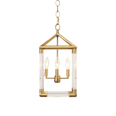 Teagan Matte Gold Lantern Chandelier - Three Sizes - Our Boat House