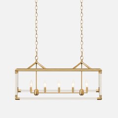 Teagan Matte Gold Lantern Chandelier - Three Sizes - Our Boat House