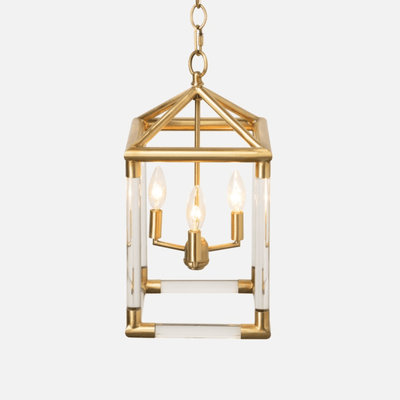 Teagan Matte Gold Lantern Chandelier - Three Sizes - Our Boat House