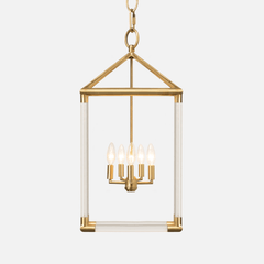 Teagan Matte Gold Lantern Chandelier - Three Sizes - Our Boat House