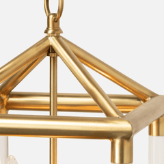 Teagan Matte Gold Lantern Chandelier - Three Sizes - Our Boat House