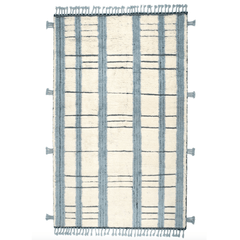 Tory Pewter Blue Hand Knotted Wool Rug - Our Boat House