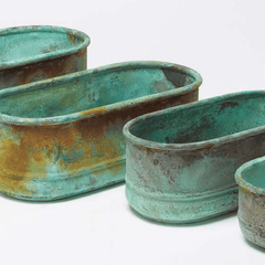 Verdigris Copper Planters - s/4 - Our Boat House