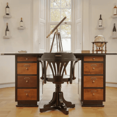 Vintage Cherry Captain's Desk - Our Boat House