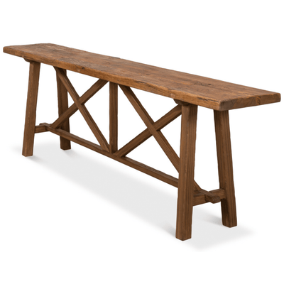 Vintage Double X Base Console Table - Our Boat House