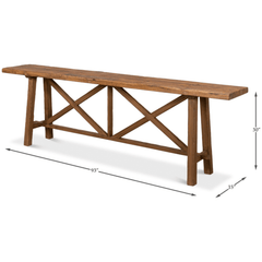 Vintage Double X Base Console Table - Our Boat House