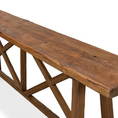 Vintage Double X Base Console Table - Our Boat House