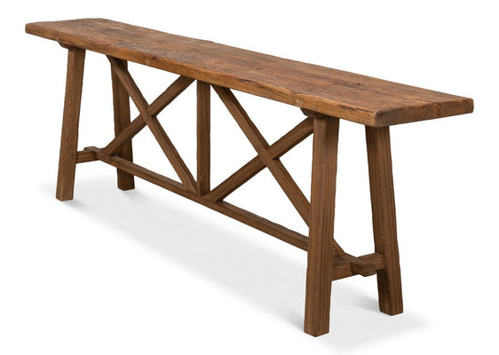 Vintage Double X Base Console Table - FLOOR SAMPLE / SHOWROOM STOCK - Our Boat House