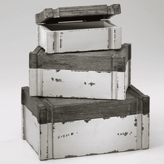 Vintage White & Gray Box s/3 - Our Boat House