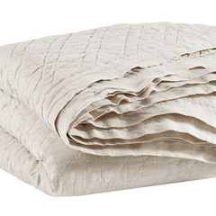 Washed Linen Quilt - Natural - Our Boat House