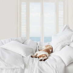 Washed Linen Sham - White - Our Boat House