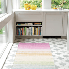 Watercolor Horizon Woven Cotton Rug - Our Boat House