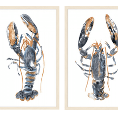 Watercolor Lobster I & II - Framed Art Set - Our Boat House