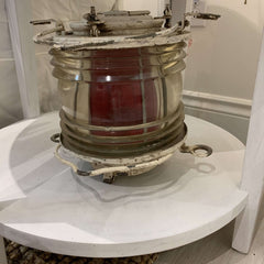 Weathered White 360 Lantern w/Red Lense - Our Boat House