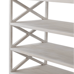 White Wash Mahogany Large Console with pull outs - Our Boat House