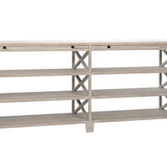 White Wash Mahogany Large Console with pull outs - Our Boat House