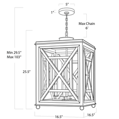 Wood Lattice Lantern - STOCK, FLOOR SAMPLE - Our Boat House