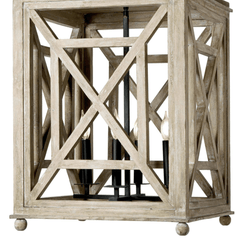 Wood Lattice Lantern - STOCK, FLOOR SAMPLE - Our Boat House