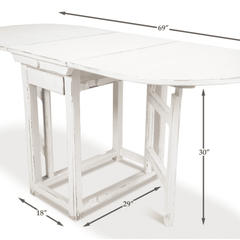 Woodbridge White Drop Leaf Dining Table - Our Boat House