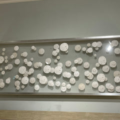 Silver Framed Sand Dollar Triptych: Coastal Elegance with Whimsical Charm -Several Sizes