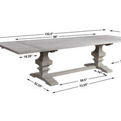 Remington Large Extension Recycled Wood Dining Table - White